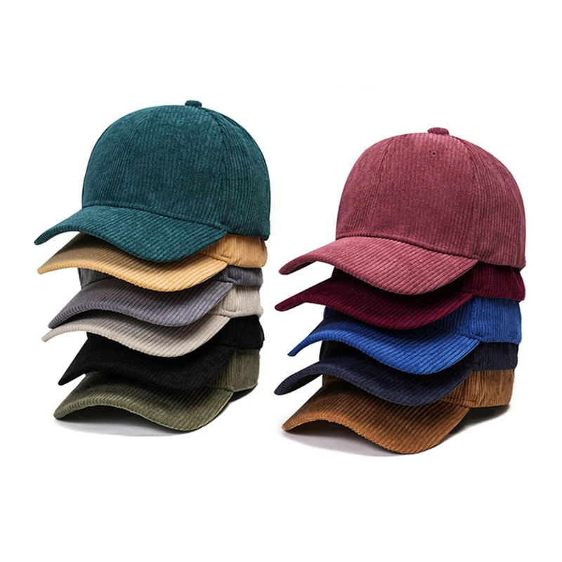 New arriving custom color logo khaki orange lavender structured untructured 6 panel dad hat corduroy strap hat