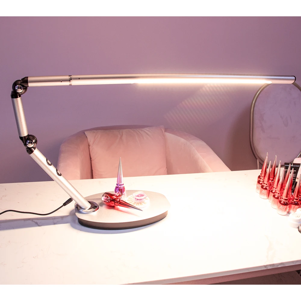 Professional Salon Use Warm Light Cold Light 360 Degree Adjustable USB Port LED Table Lamp with Stable Base