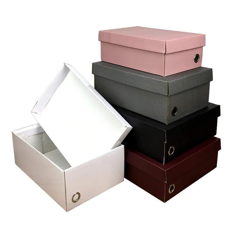 in stock retailing stackable shoe display storage boxes & organizers foldable shoes paper packaging cardboard shipping boxes