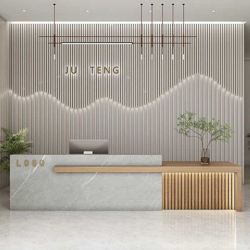 Company Office Hospital Mall Reception Table Desk L Shape Beauty Salon Hotel Reception Table Desks