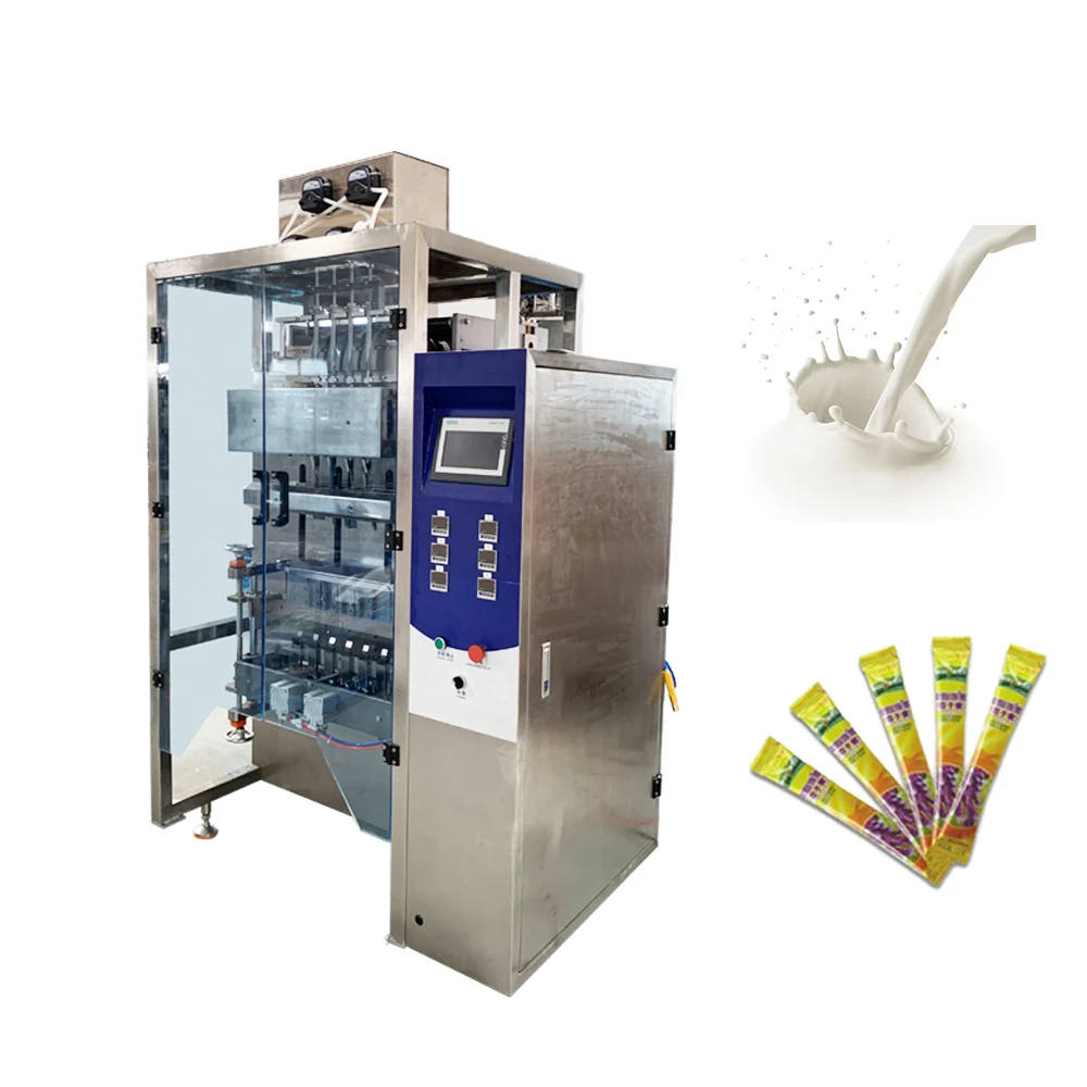 Automatic Multi Lane Stick Sport Gel Sachet Packaging Machine 4 lanes Waterslide Honey Liquid packing machine