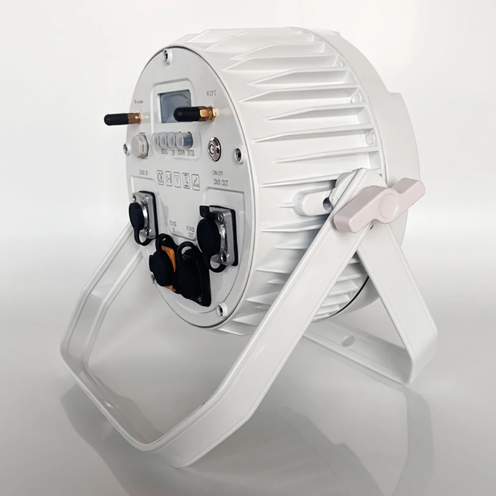 Waterproof IP65 12x18W RGBWAUV 6 in 1 stage rechargeable battery powered wireless wifi DMX par uplight can LED battery par light