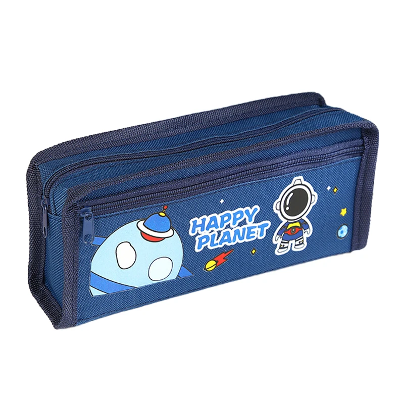 Простой однотонный пенал, канцелярская сумка для начальной школы, многоуровневый пенал для хранения