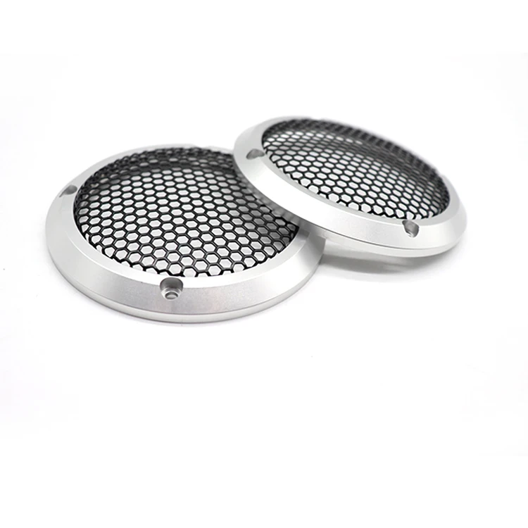  Speaker Grille Loudspeakers Protective Cover Nets Aluminum alloy Car Decorative Circle Metal