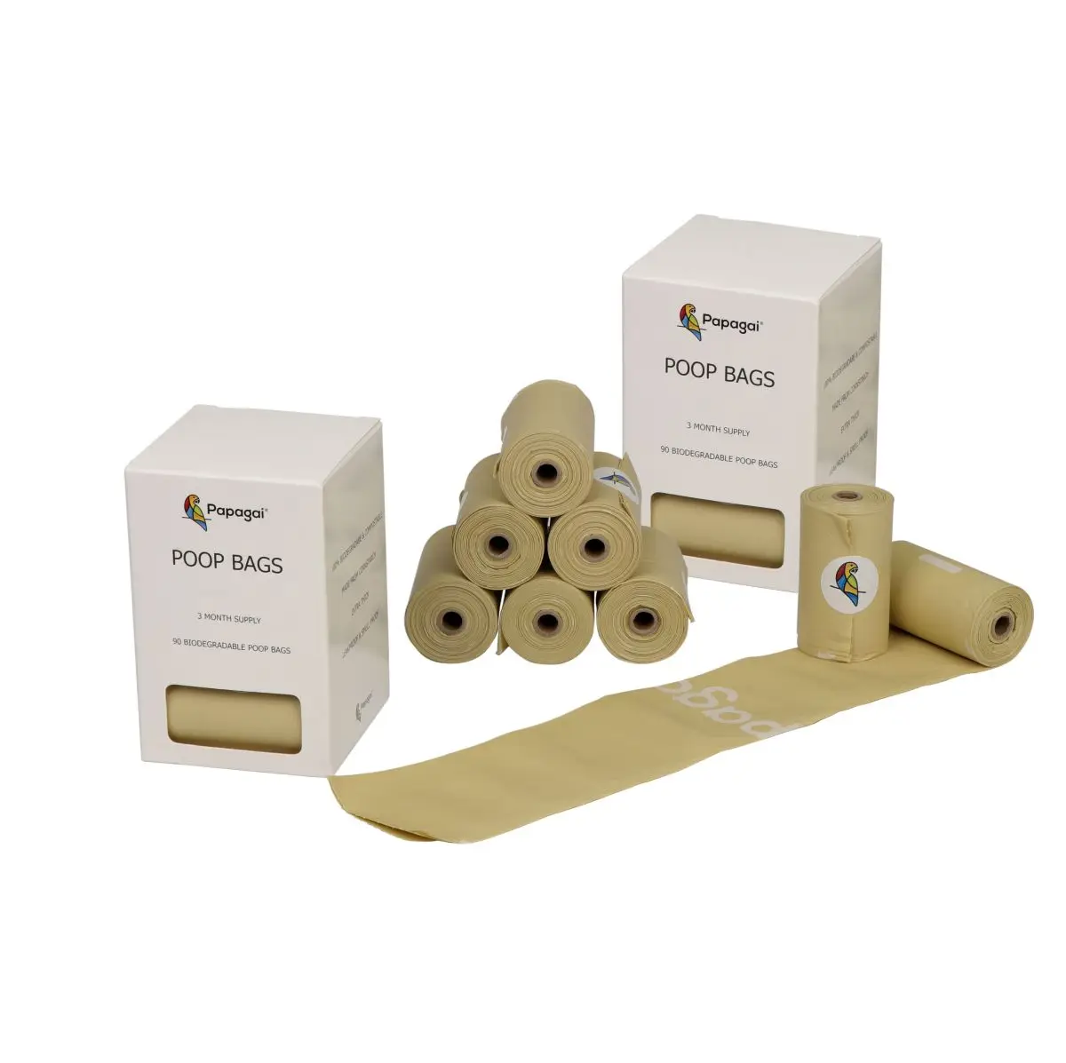 Dog Poop Bags Biobased Dog Waste Bags Plant Based Poop Bags Unscented Leak Proof Extra Thick Strong Easy Tear-Off