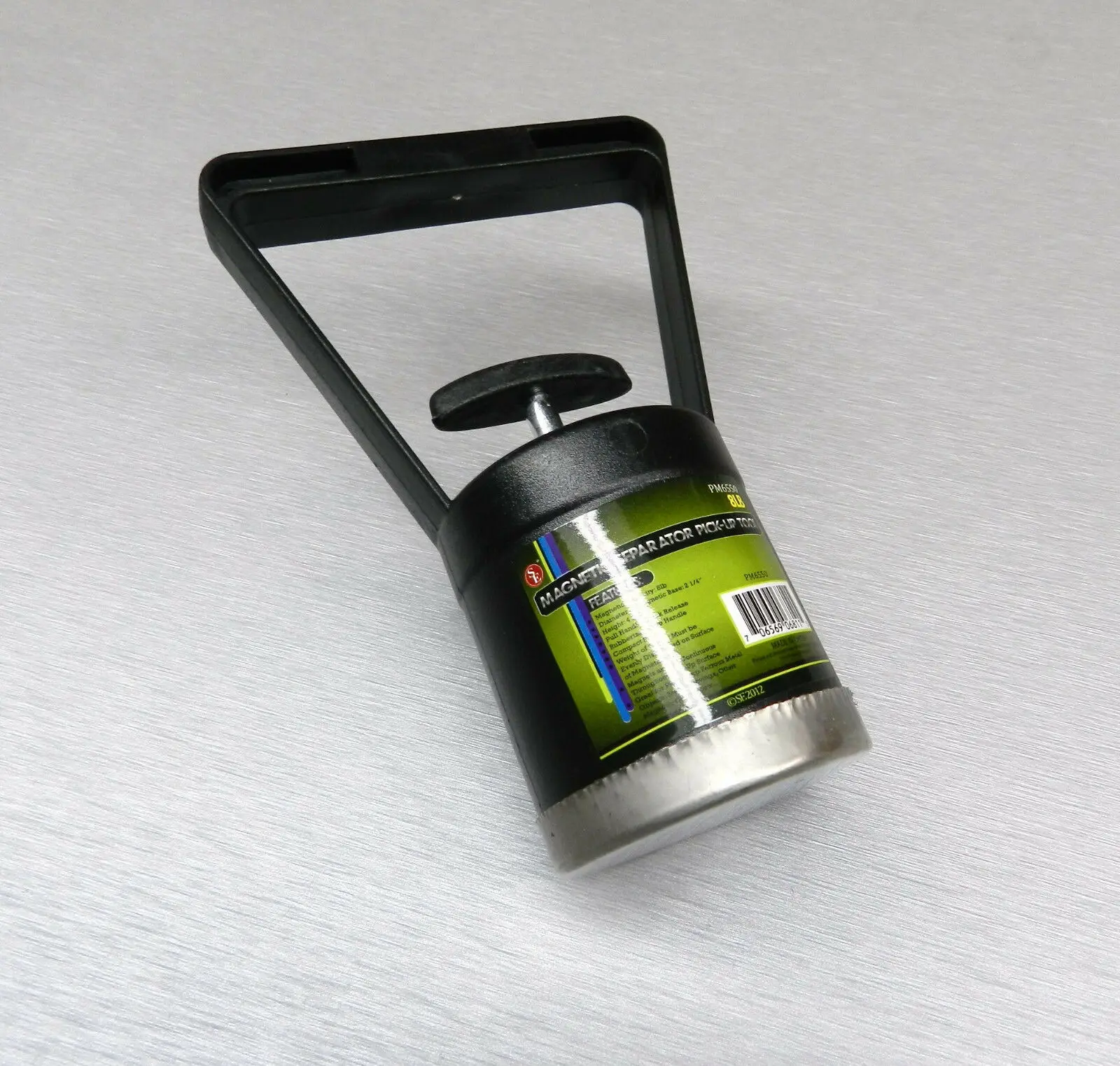 Gold Panning Portable Compact 8lb Magnetic Pickup Tool black with Quick Release Rubber Handle