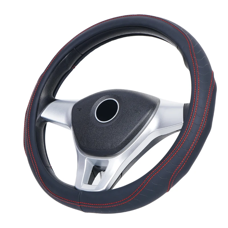 Hot selling car steering wheel cover leather PU 3-Spoke Wheel 38cm universal car steering wheel cover