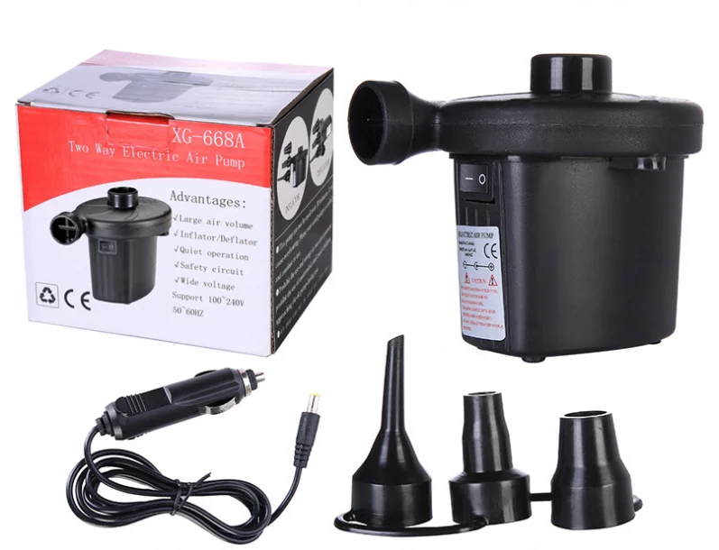 Portable Electric Air Pump for Inflatables Couch Air Mattress Quick Fill AC Inflator Deflator with Nozzles