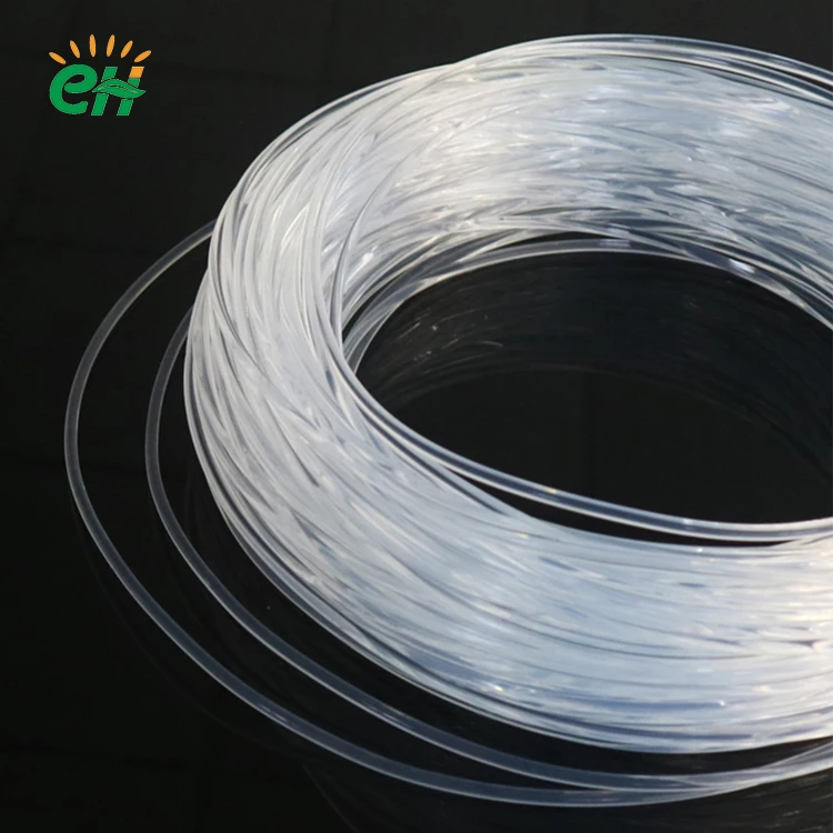 Transparent protective cover for outdoor decoration, with a whole luminous and light guiding fiber optic cable