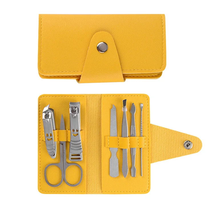 WELLFLYER MS-949 Wholesale 7pcs Manicure Set Stainless Steel Nail Clippers Customizable LOGO Nail Cutters Manicure Tool Kits