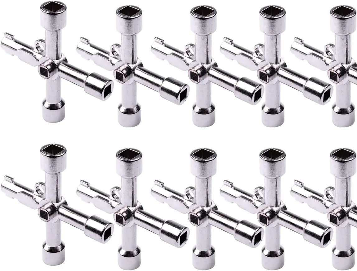 4-Way Multi-Functional Utilities Key Electric Water Gas Meter Box Cupboard Opening Key Cross Key