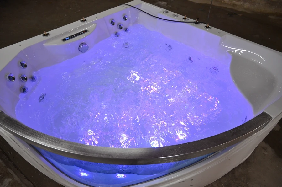 HANSE factory cheap price luxury bathroom tub corner massage tubs with waterfall big bathtub 2 person