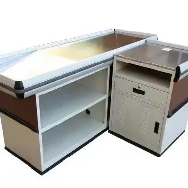 Hot sale cost-effective marble stainless steel wooden countertop supermarket checkout counter checkstand  cashier desk