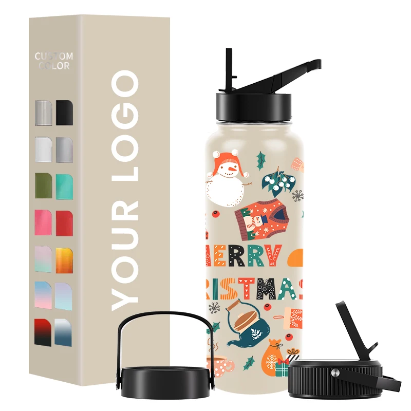 Best Price Custom Logo 32oz 1000ml Vacuum Flask Insulated Double Wall Stainless Steel Water Bottle for Christmas