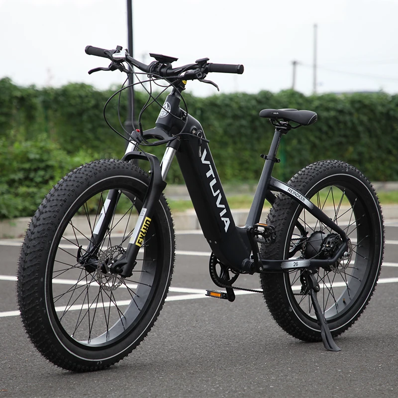 VTUVIA new 14ah hidden Li-ion battery mountain Ebike fat tire 48V 250W 750w electric bicycle bike for adult