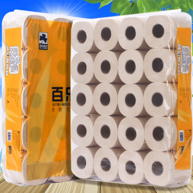 
Cheap 4 Ply 12Rolls Soft Bathroom Tissue Paper Rolls Bio Bamboo Toilet Paper 