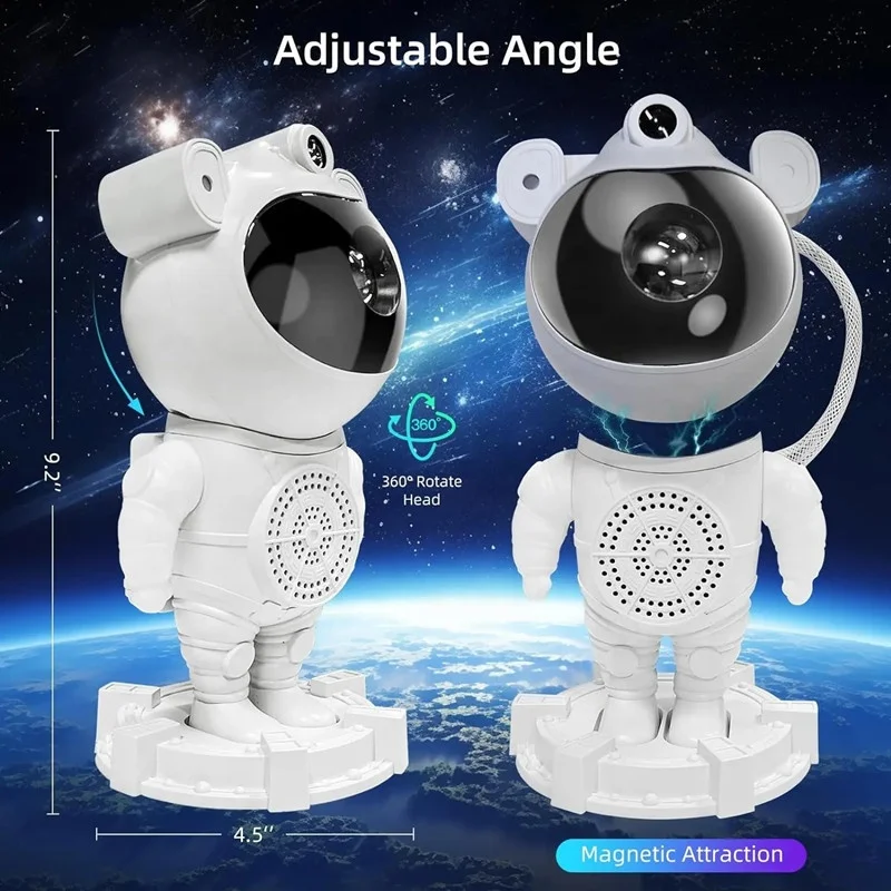 Lonvel Spaceman Projector Lamp Laser Atmosphere Night Lamp Starry Aurora Table Lamp Projection With Built-in Wireless Speaker