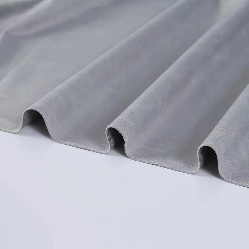 Home furnishing textiles wholesale italian upholstery spandex grey velour fabric