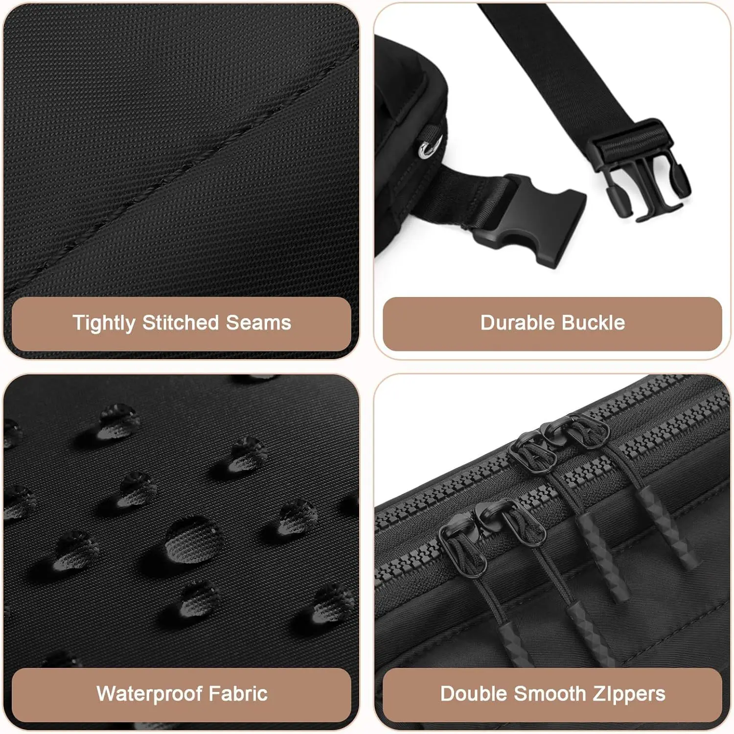 Wholesale Customizable  Fashion Unisex Nylon Outdoor Everywhere Fanny Pack Waterproof Waist Bags Belt Crossbody Waist Bag
