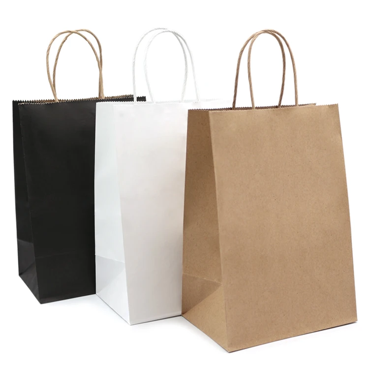 Large Size Luxury Clothes Packaging Paper Bag With Your Own Logo,Recycled Brown  Kraft Paper Bag,custom paper bag