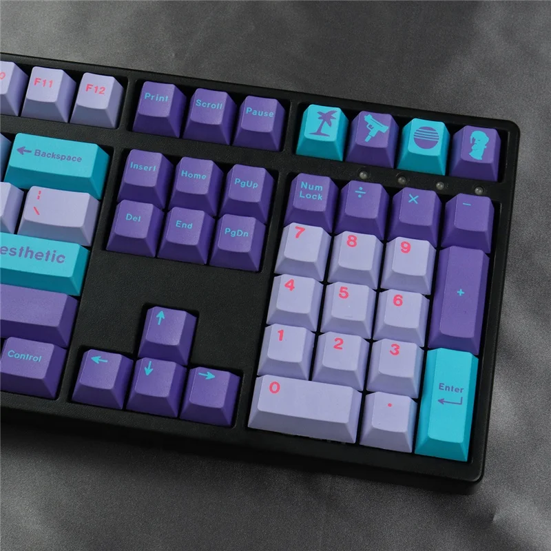 GMK Vaporwave Color Matching Keycaps PBT Dye Sublimation Keycap For Mechanical Keyboard Cherry MX Switch Keycaps 129 keys