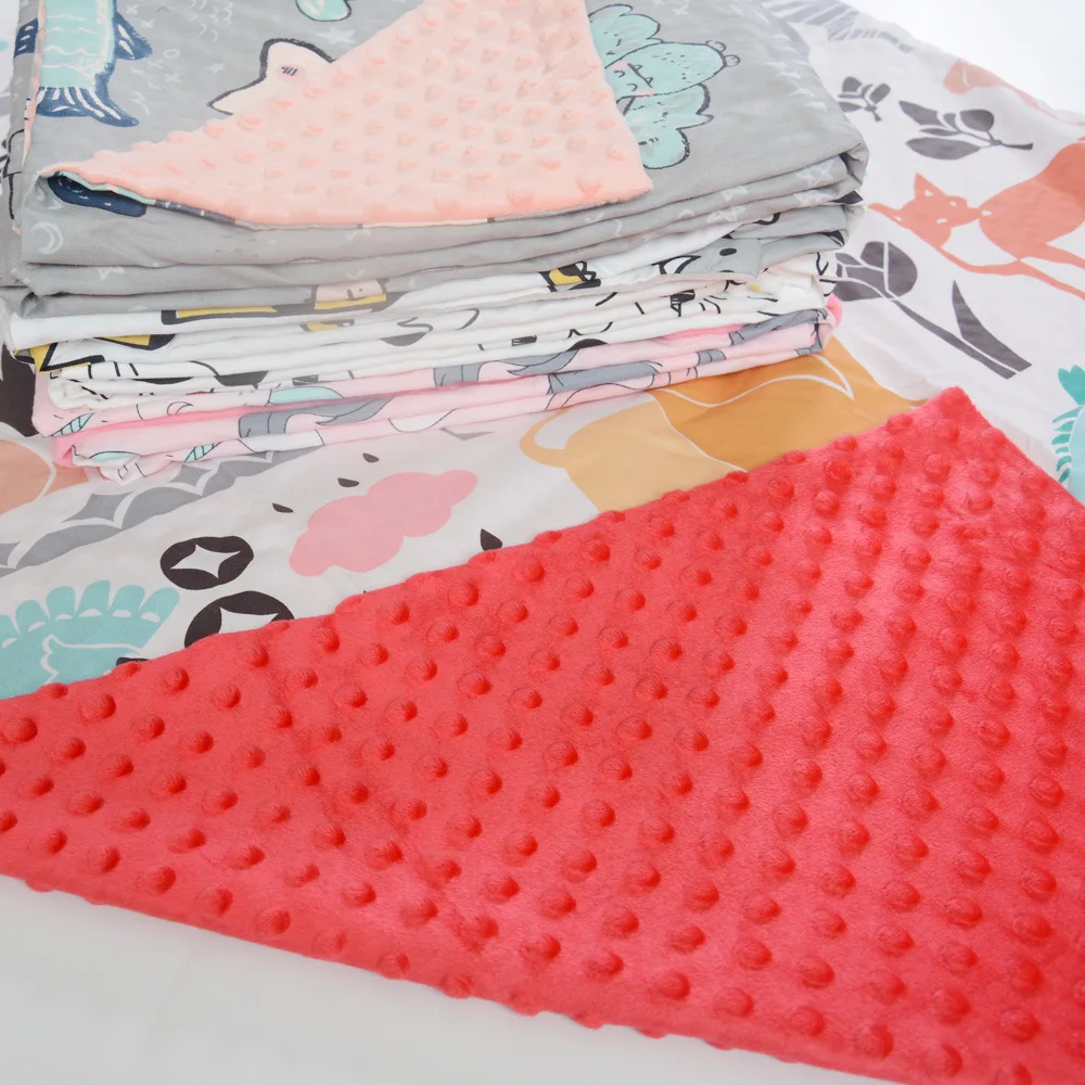 Wholesale Upholstrry fabric  Print Bean 100% Polyester Fabric Flannel Blanket Child Cover Upholstery Fabric