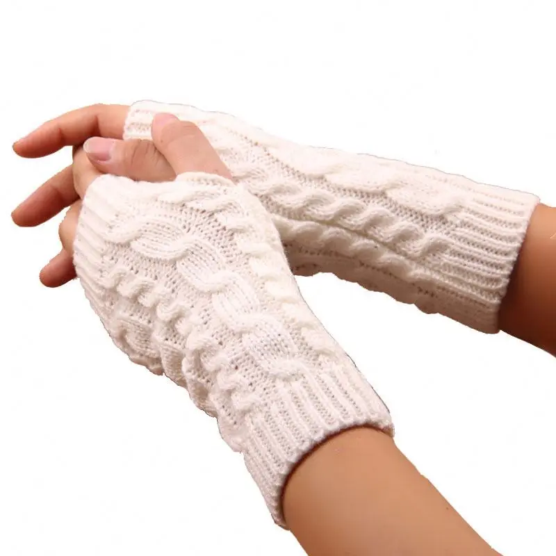 Winter warm gloves men and women knitting  fingerless mittens S0285