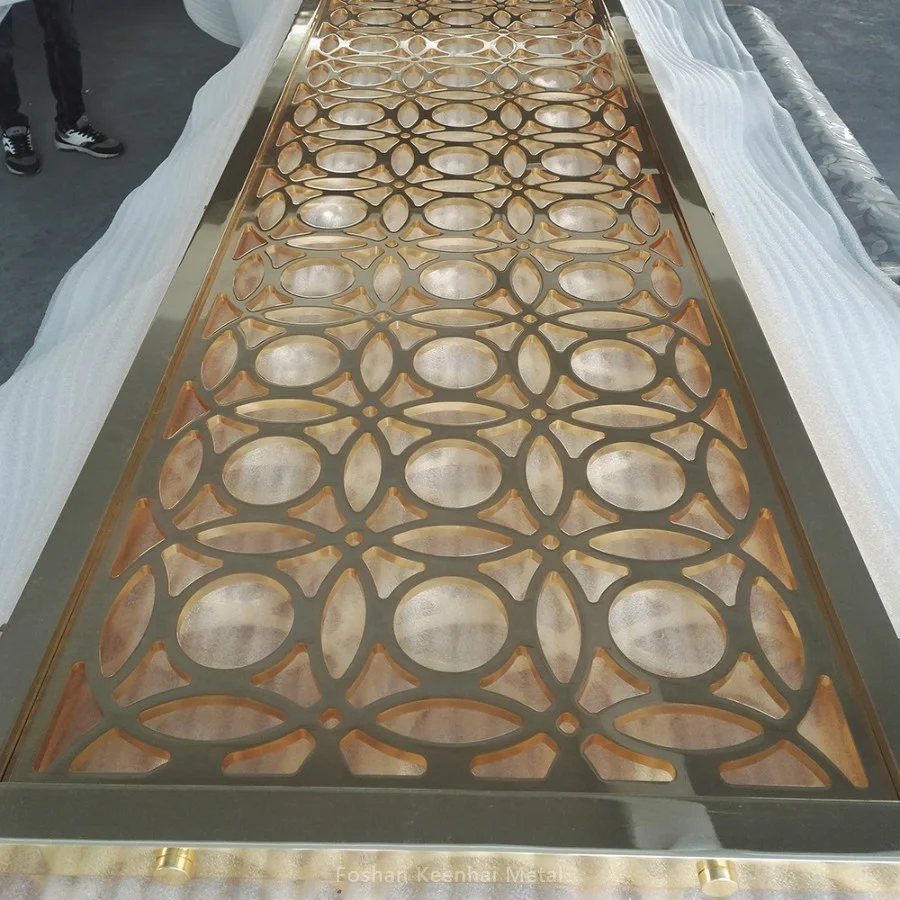 Factory Room Divid Laser Cut Titanium Golden Panel Color 304 Stainless Steel Screens & Room Dividers With Different Design