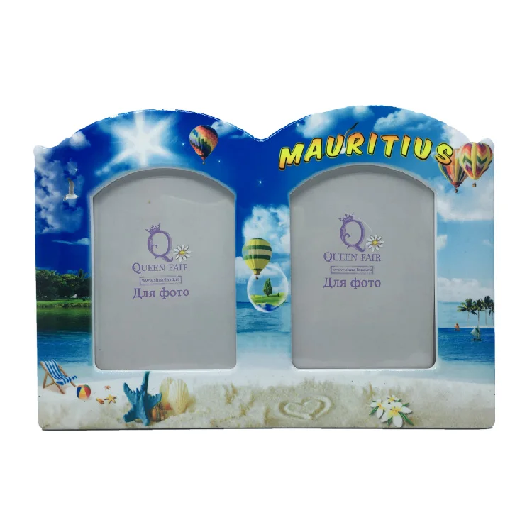 
Hot tourist souvenir ceramic picture frame family double photos frame 