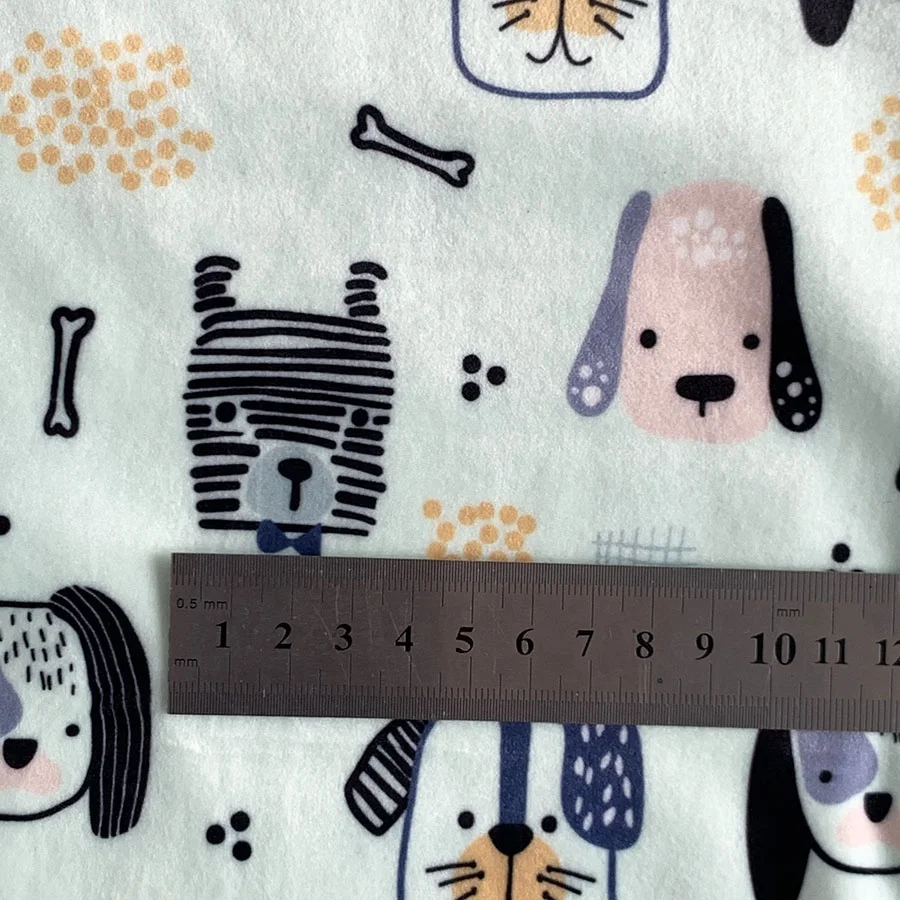 NO MOQ Custom Printed soft Minky spandex stretch precut fabric