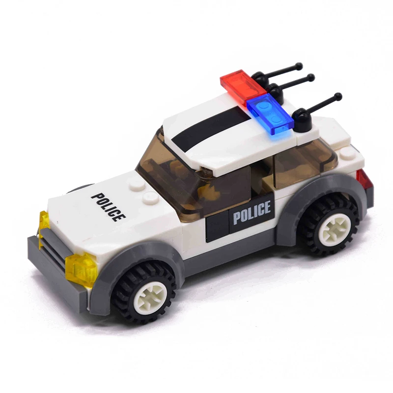 New City Police Patrol Car Model Figure Blocks Educational Construction Building Bricks Toys For Children Christmas Gift