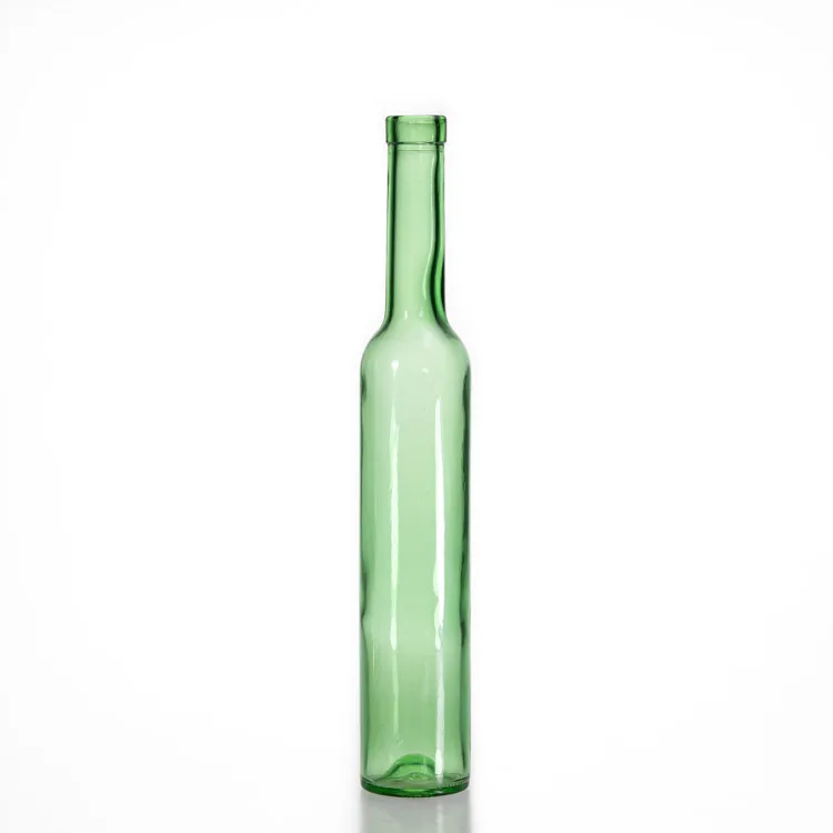 Unique  Long Neck Blue Wine Glass Bottle 380ml  Ice Wine Bottle For Beverage