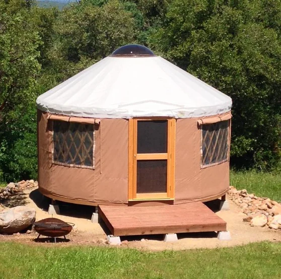 5 diameter  less cost and ample space outdoor wooden yurt as a yurt house