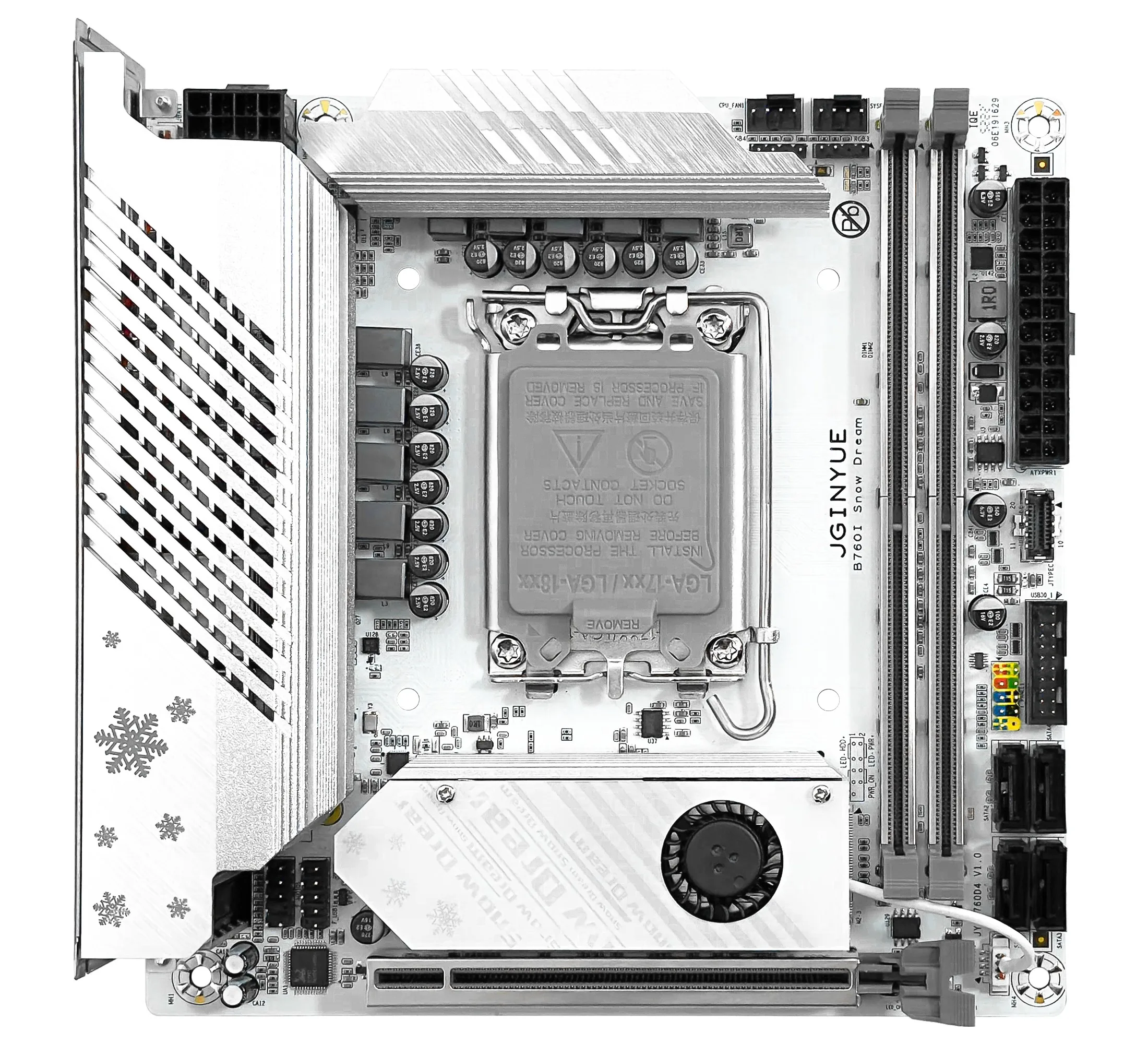 Игровая материнская плата JGINYUE B760I Snow Dream DDR4, двухканальная мини-ITX, поддерживает материнская плата LGA серии 1700 для настольных ПК