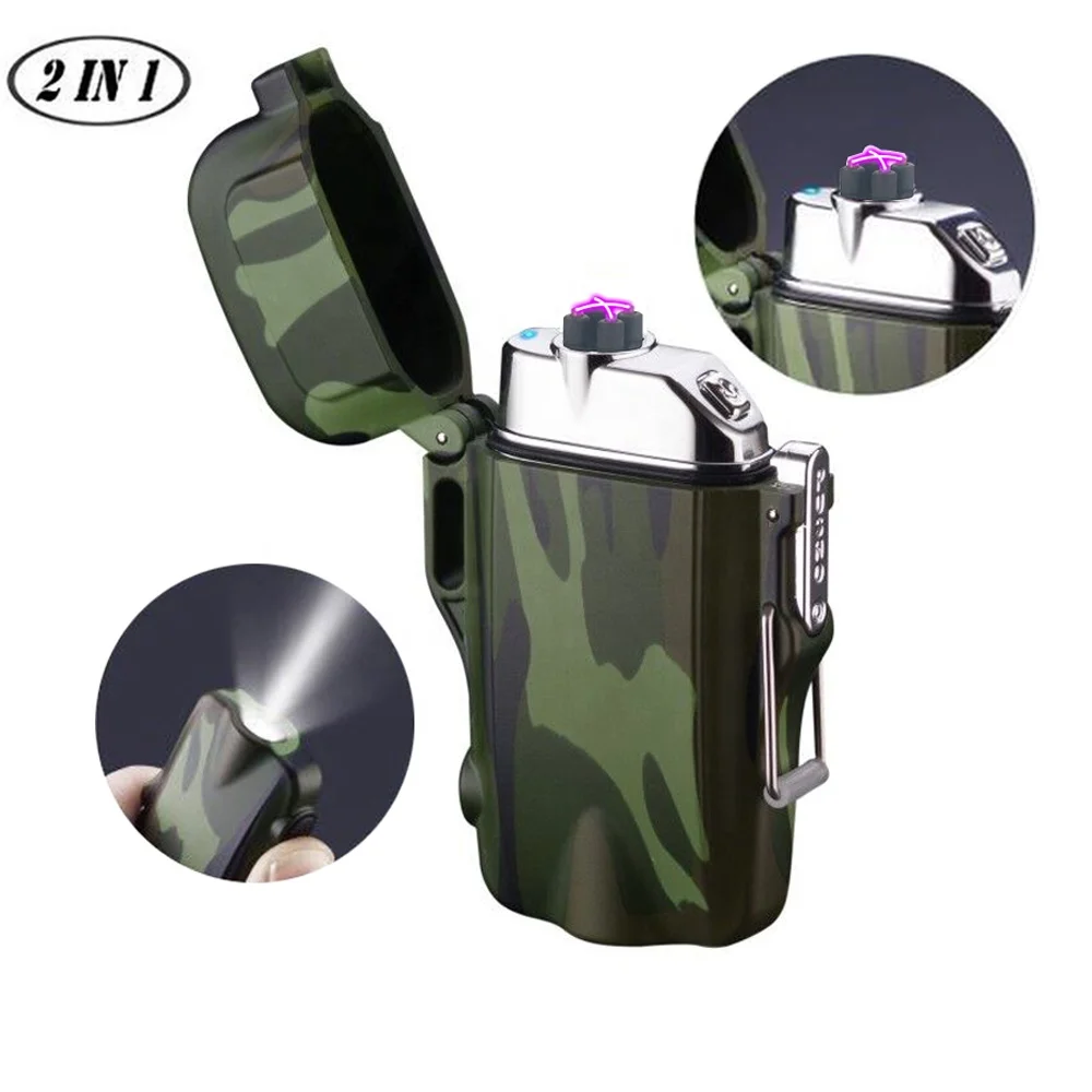 Double Arc lighter IP67 Waterproof Lighter Camping Candle Electric Lighter Flashlight