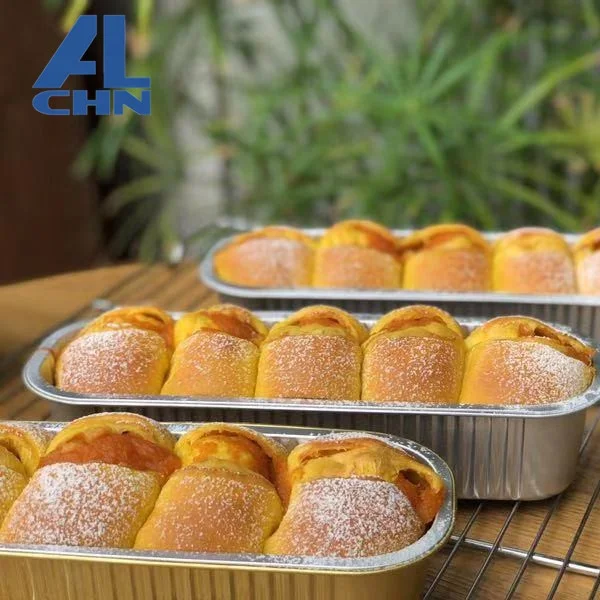 6.54*2.56*1.10in  lacquer aluminum foil container for bakery or cooking package