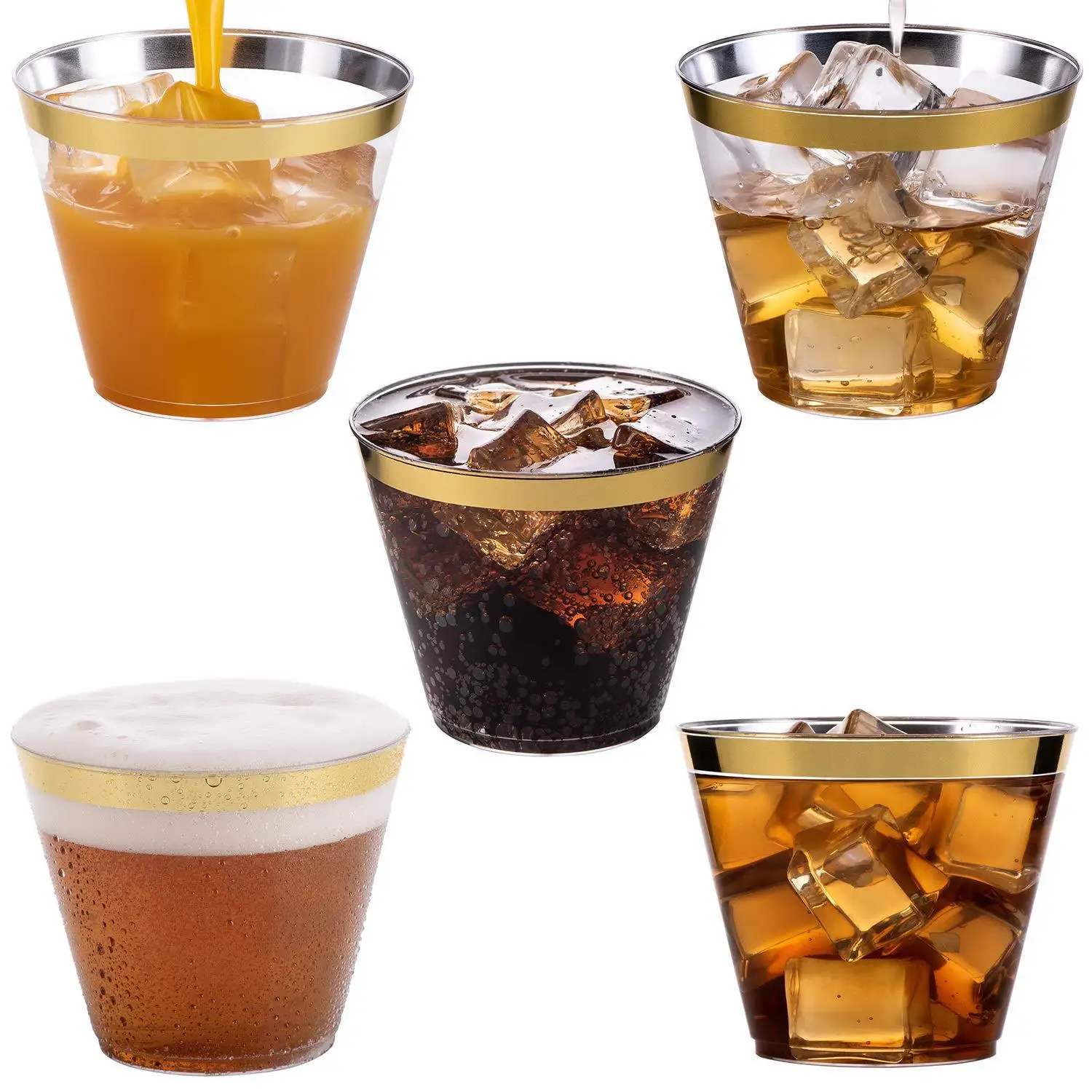 Clear Disposable Plastic Drinking Cup Cold Drink Plastic Cups for Tea Beverage