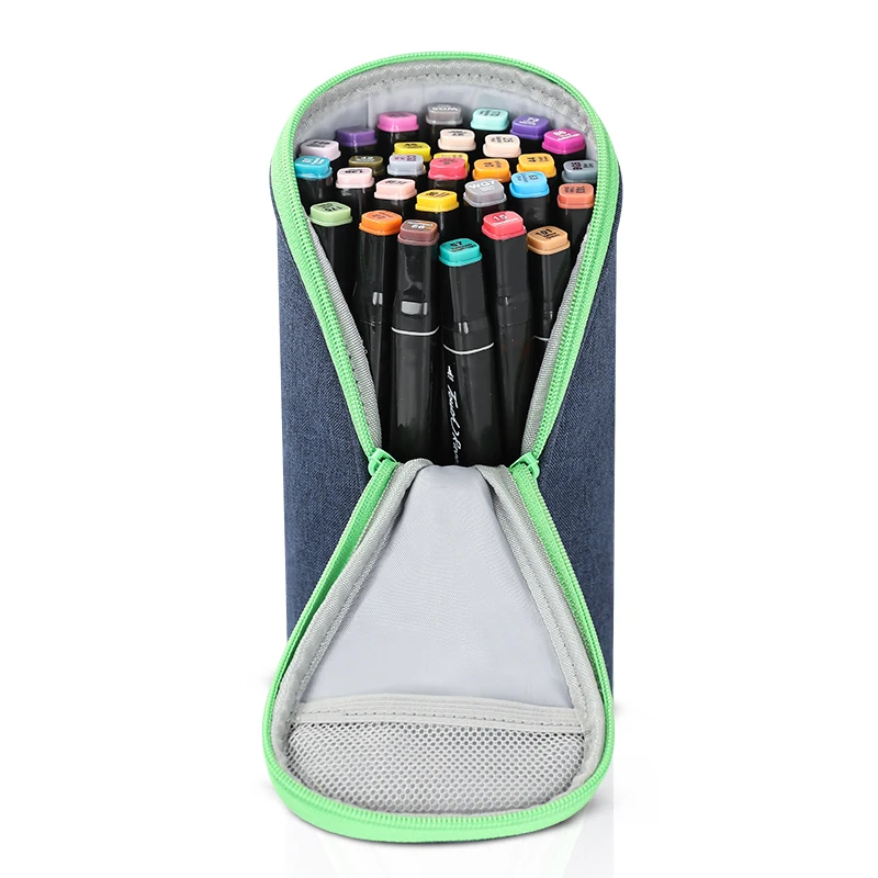 Custom Large School Pen Marker Storage Bag Pencil Case Standing Pencil Bag