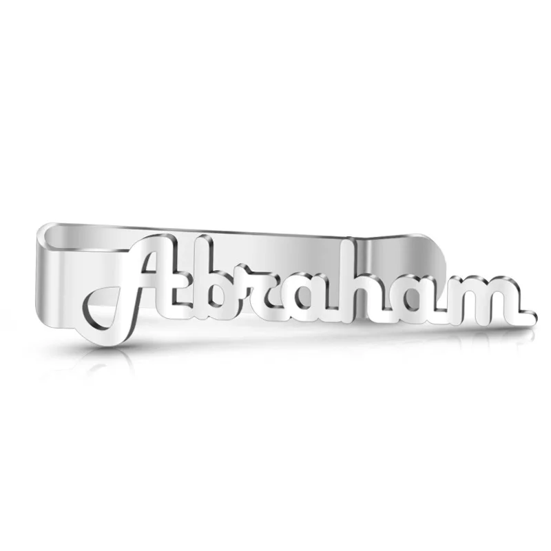 Зажим для галстука из нержавеющей стали с именем на заказ qiciler ODM подарок день