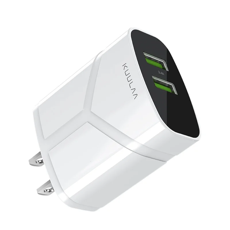 Factory Direct Sell Stylish 2 Dual Ports USB A  5V 2.4A mi Charger Phone Accessories Universal Fast Mobile Phone Wall Charger