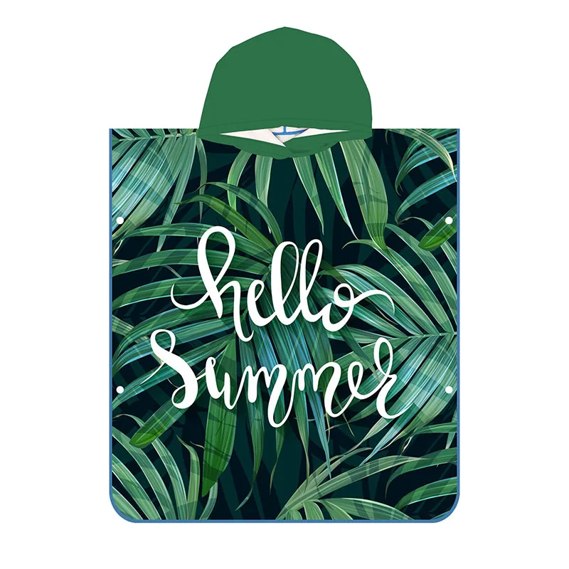 Factory High Quality Printed Microfiber Adults Beach Poncho Surf