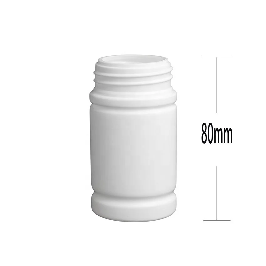 80ml plastic pill bottle, pharmacy use white color bottle, plastic container for pills
