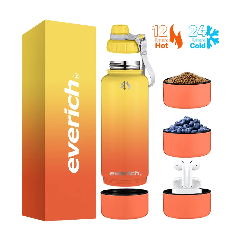 32oz Stainless Steel Sports Water Bottle Insulated Vacuum Flask with Wide Mouth Applicable for Boiling Water