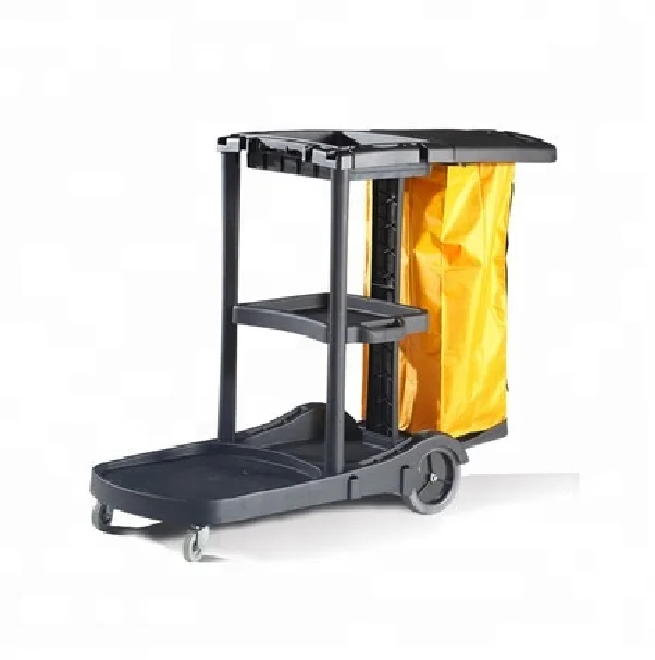 Commercial Cleaning Supplies Folding Cleaning Cart Multifunction Janitor Housekeeping Carts Hotel Cleaning Trolley