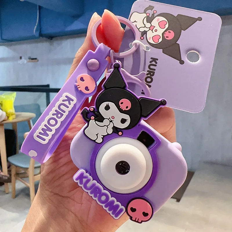 Cute Cartoon Kuromi projection camera Sanrioed Hello Kitty Keychain Women Bag Pendant Key Chain sanrioed wholesale