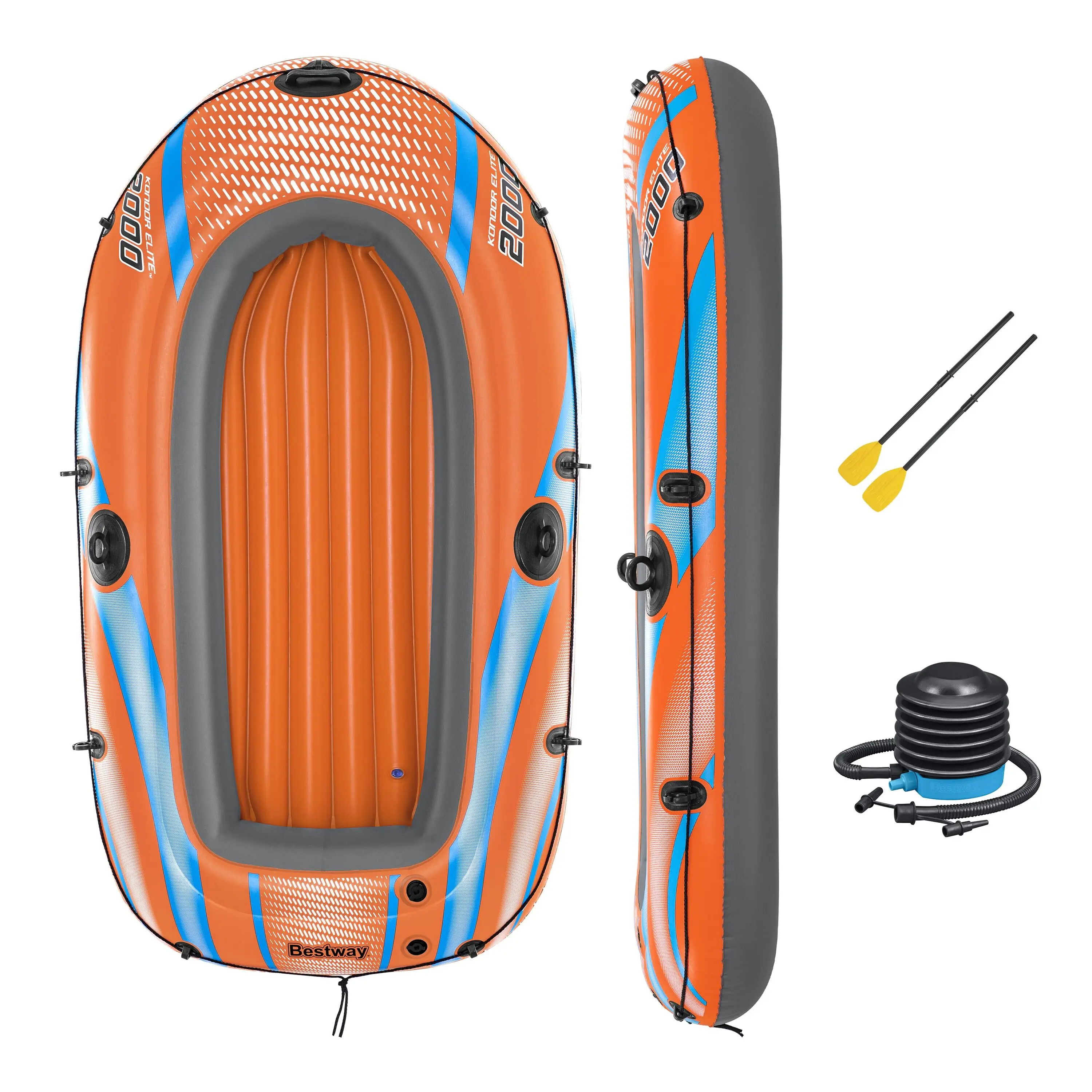 61141 2-Person PVC Inflatable Kayak Foldable Fishing & Rowing Boat for Lake Floating & Outdoor Water Leisure Sports