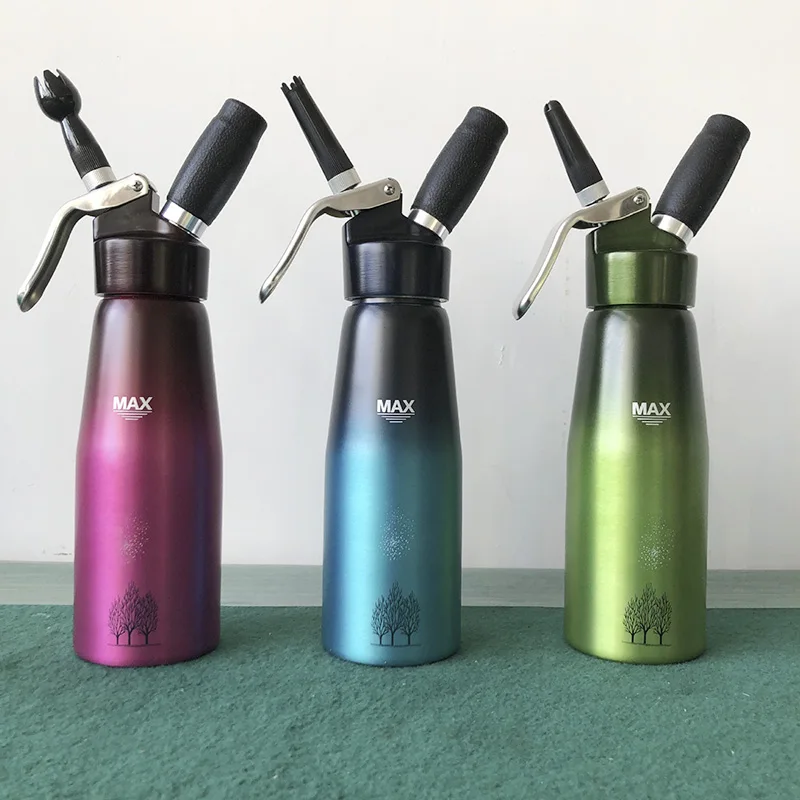 Whipped Cream Dispenser Highly Durable Aluminum Whipped Cream Maker Large Capacity Cream Whipper with 3 Plastic Nozzles