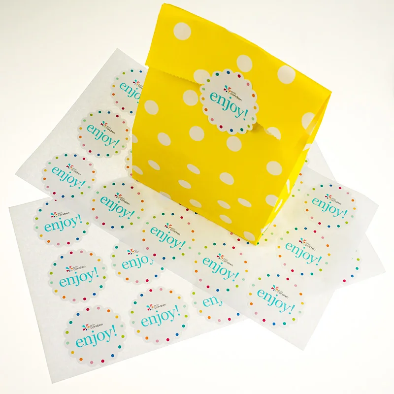 Custom Logo Vinyl Matte Food Box Sealing Sticker for Package