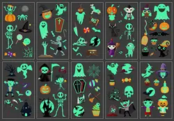 Custom Long Lasting Printing Fashionable Halloween Design glow in dark Water Transfer Body Temporary Tattoo
