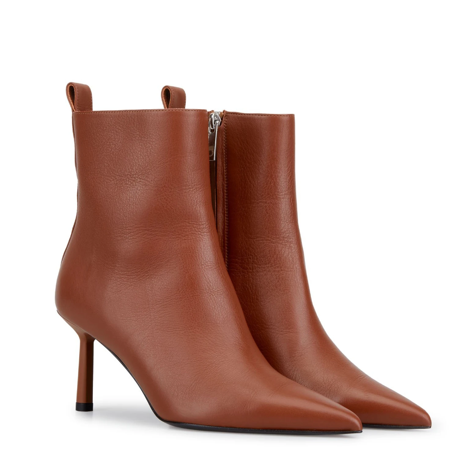 New Arrival Collection Design Large Sizes Luxury Soft Leather Upper With Zipper Womens Heel Shoes Stiletto Ankle Boots